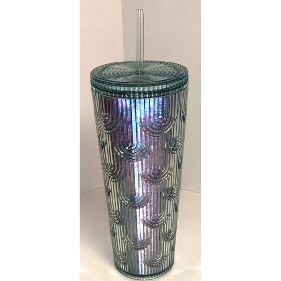Starbucks Spring 2022 Iridescent Mermaid Scales Tumbler  w/Straw Venti 24 oz NEW - Picture 6 of 7